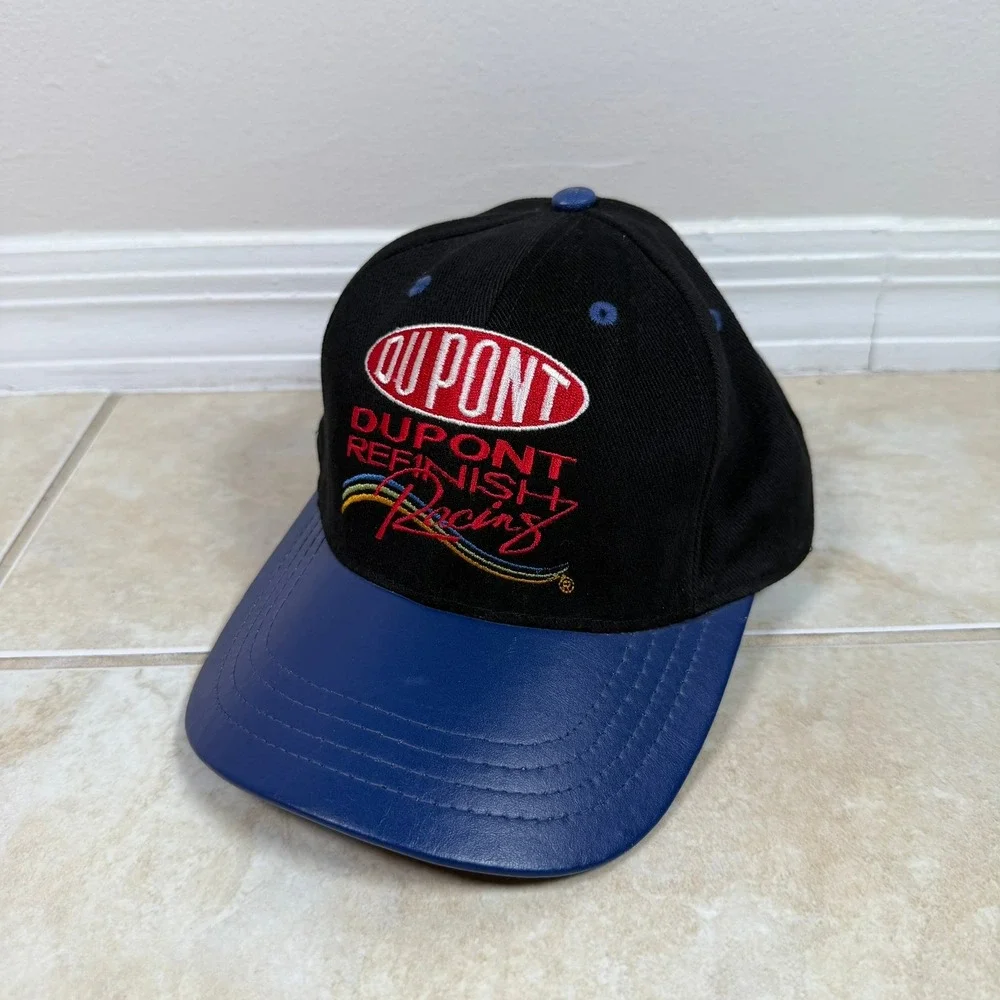 DuPont Refinish Racing Leather Brim Jeff Gordon Jeff Hamilton Hat Black Blue